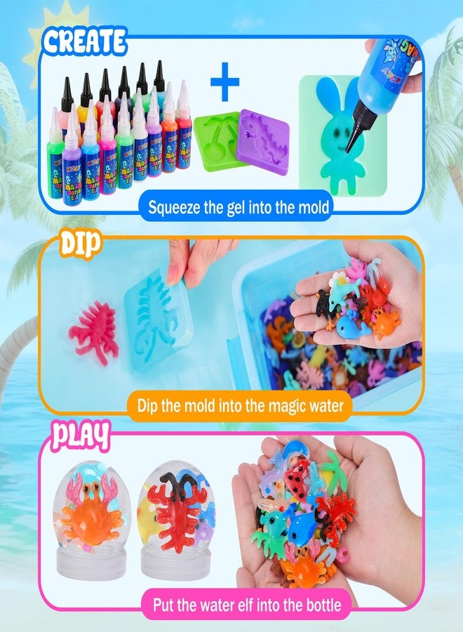 أم جاي بارتي مجموعة ألعاب MGparty السحرية المائية للأطفال، مجموعة Aqua Fairy لصنع جل الماء بنفسك مع 24 جل سحري و24 قالبًا، ألعاب Squishy Maker المائية الحسية، هدايا عيد الميلاد للبنات والأولاد من عمر 3 سنوات فما فوق - Image 5